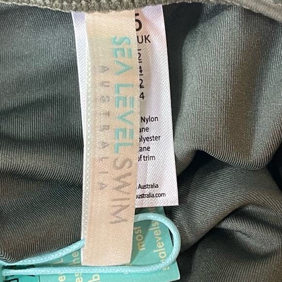 Sea Level Eco Essentials Twist Front A-DD Cup Singlet Top Adjustable Khaki SZ 12 - Picture 4 of 7